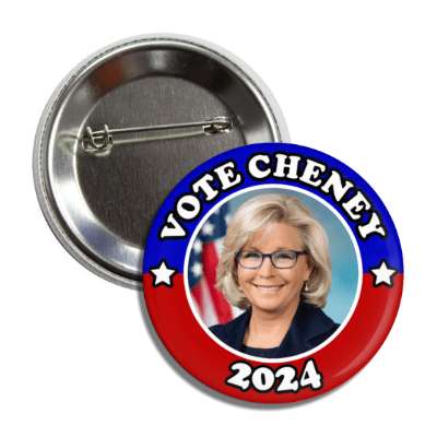 vote cheney 2024 red white blue liz elizabeth button