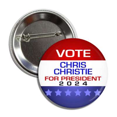 vote chris christie for president 2024 modern red white blue button