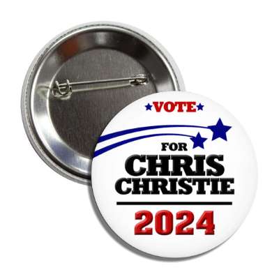 vote for chris christie 2024 gop shooting stars red white blue modern button