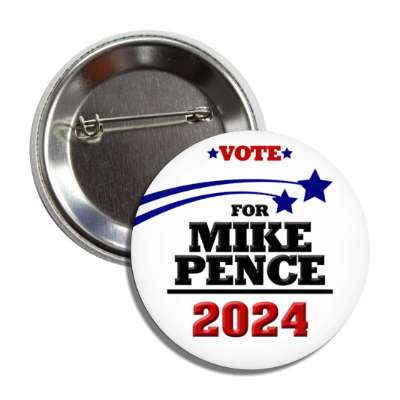 vote for mike pence 2024 gop shooting stars red white blue modern button