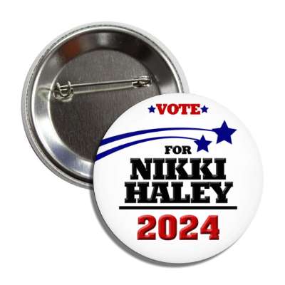 vote for nikki haley 2024 gop shooting stars red white blue modern button