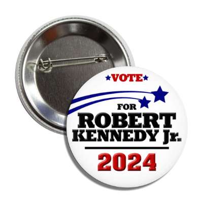 vote for robert kennedy jr 2024 shooting stars red white blue modern button