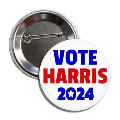 vote harris 2024 white star button
