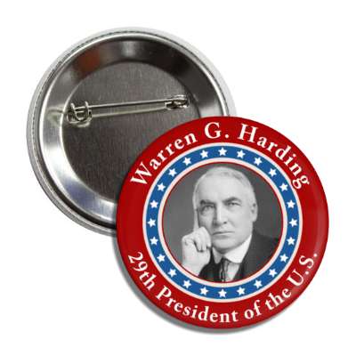 warren g harding twenty ninth president of the us button