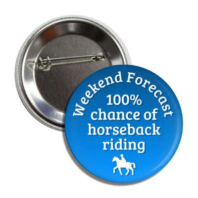 weekend forecast 100 percent chance of horseback riding button