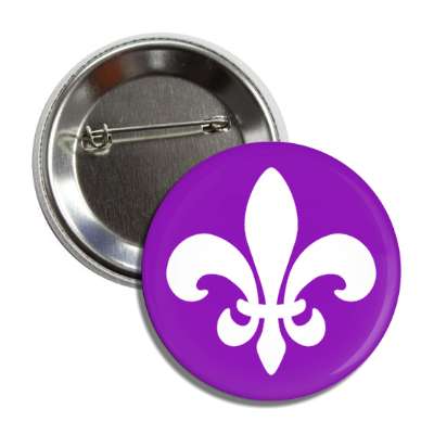 white fleur de lis purple button