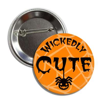wickedly cute smiling spider button