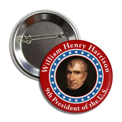 william henry harrison ninth president of the us button