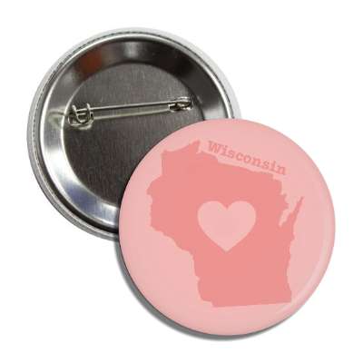 wisconsin state heart silhouette button