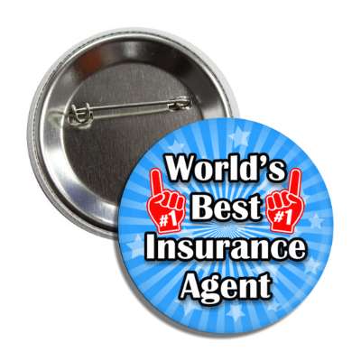worlds best insurance agent finger pointing number one rays starburst button