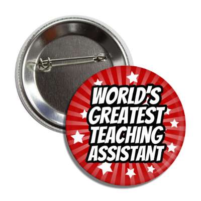 worlds greatest teaching assistant dark red burst stars button