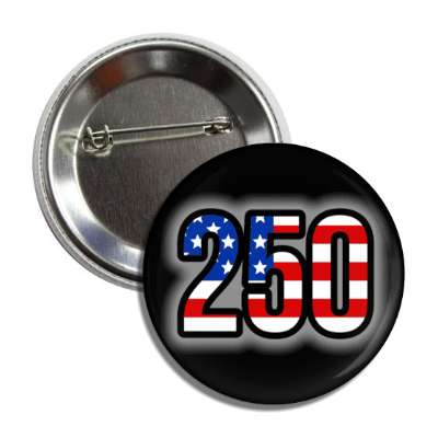 250 american flag red white blue black button