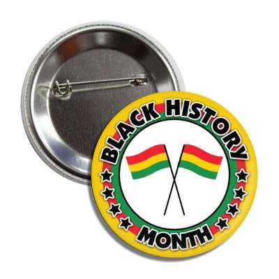 african flag colors black history month crossed flags stars button