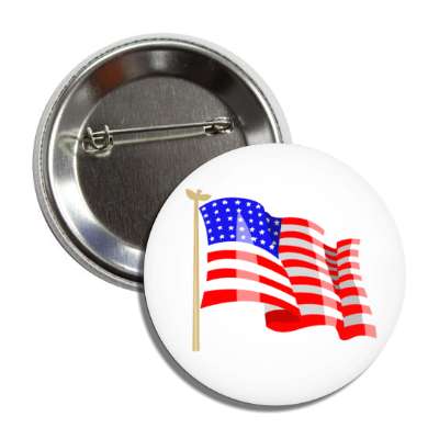 american flag waving red white blue usa flag button