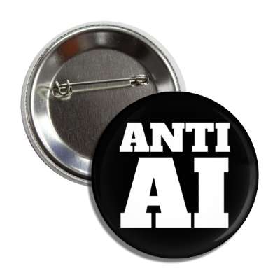 anti ai black white button