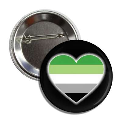 aromantic pride flag heart button