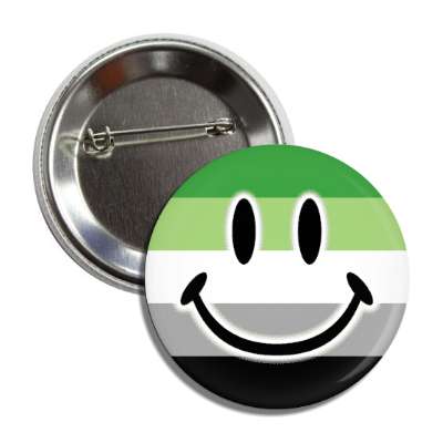 aromantic pride flag smile face button