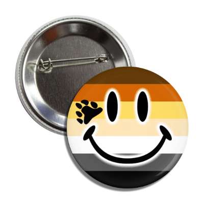 bear pride flag smile face button