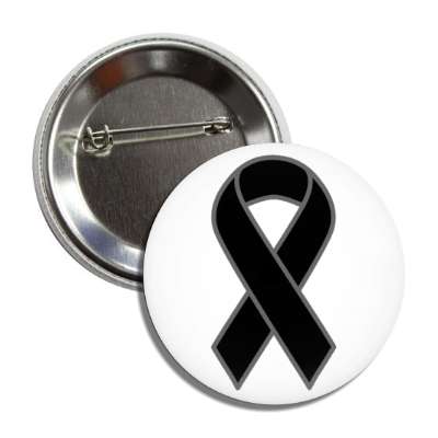 black classic awareness ribbon button