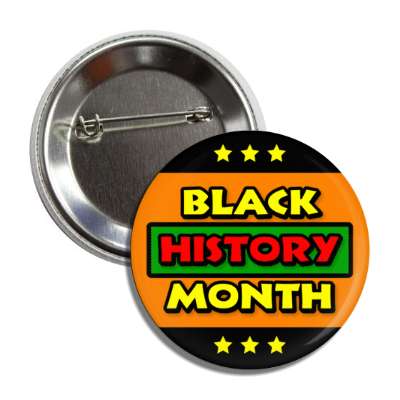black history month african flag colors stars yellow button