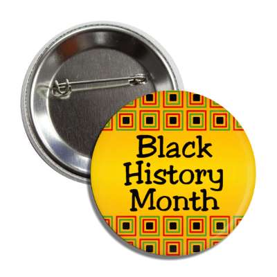 black history month african square pattern button