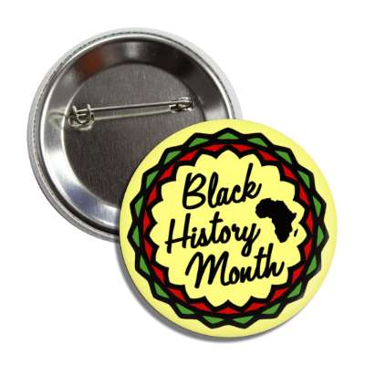 black history month cursive fancy circle border africa button