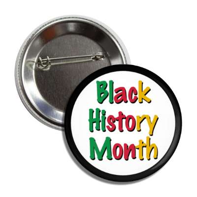 black history month flag colors white black border button