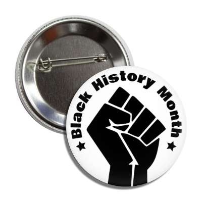 black white black history month stars raised fist button