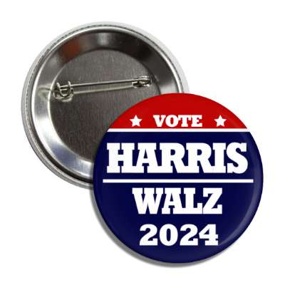 bold red white blue vote harris walz 2024 president vp button