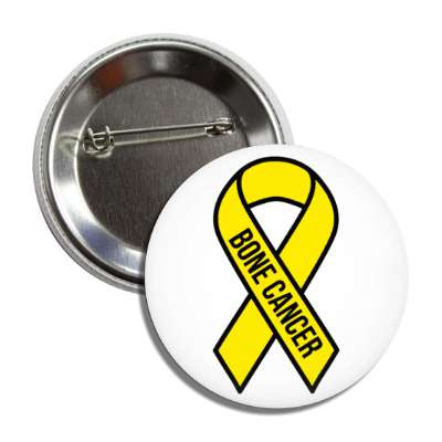 bone cancer yellow awareness ribbon button