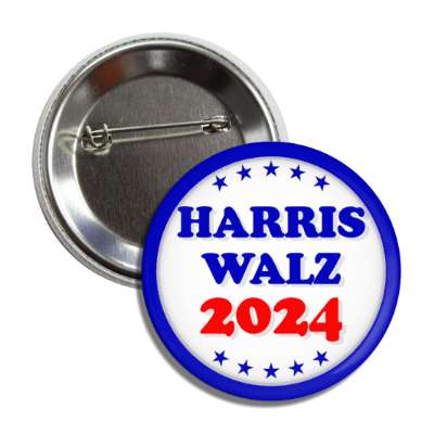 casual stars vote harris walz 2024 button