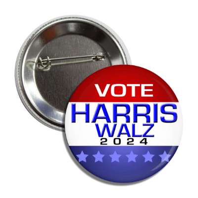 classic modern vote harris walz 2024 button