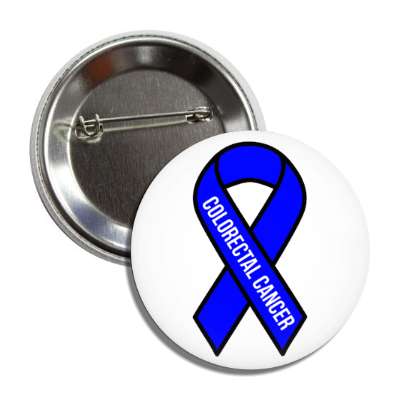 colorectal cancer dark blue awareness ribbon button