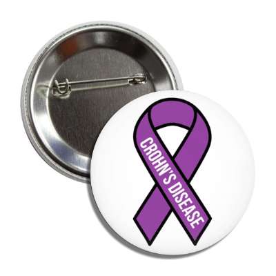 crohns disease purple classic awareness ribbon button