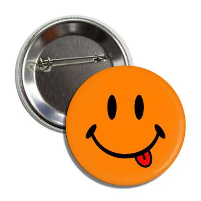 deep orange smile face with tongue button