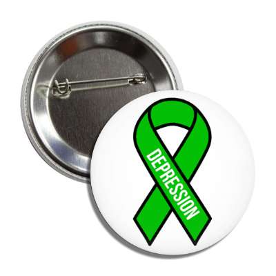 depression green awareness ribbon button
