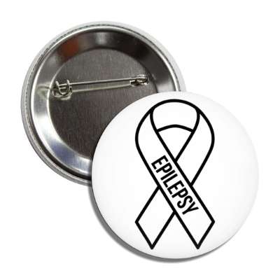 epsilepsy white awareness ribbon button