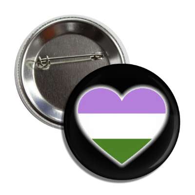 genderqueer pride flag heart button