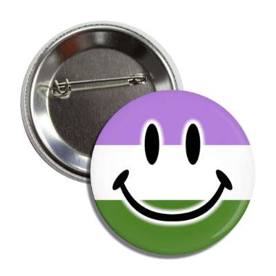 genderqueer pride flag smile face button