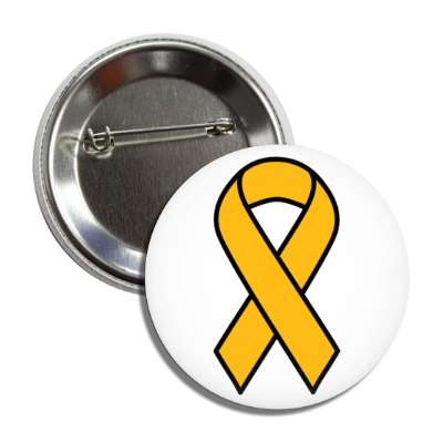 gold awareness ribbon button