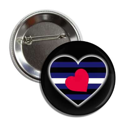 leather pride flag heart button