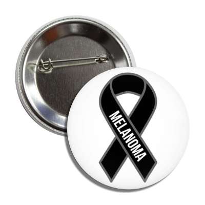 melanoma black awareness ribbon button