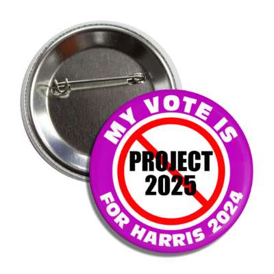my vote is for harris 2024 red slash no project 2025 purple button