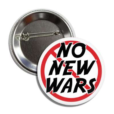 no new wars red slash protest button