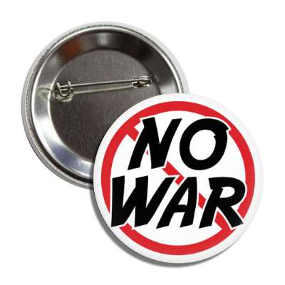 no war red slash protest button