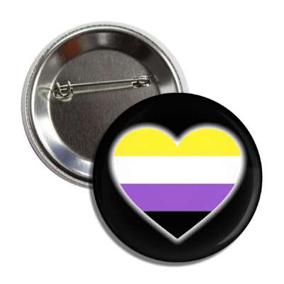 nonbinary pride flag heart button