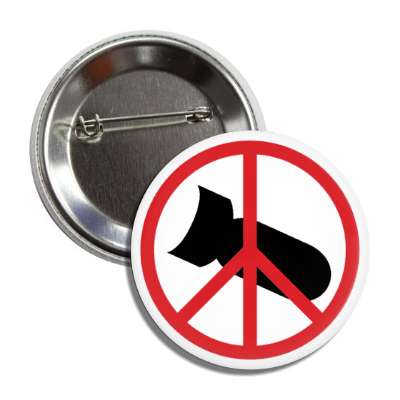 peace sign red bomb antiwar button