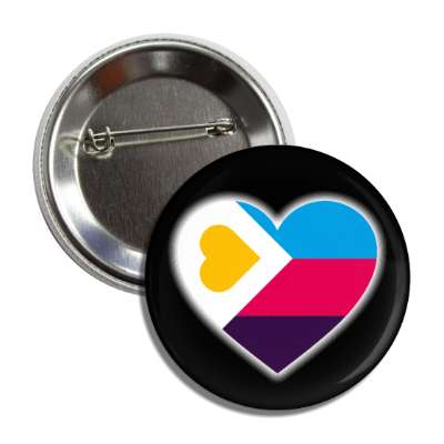 polyamory pride flag heart button