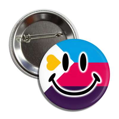 polyamory pride flag smile face button