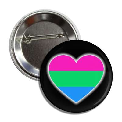 polysexual pride flag heart button